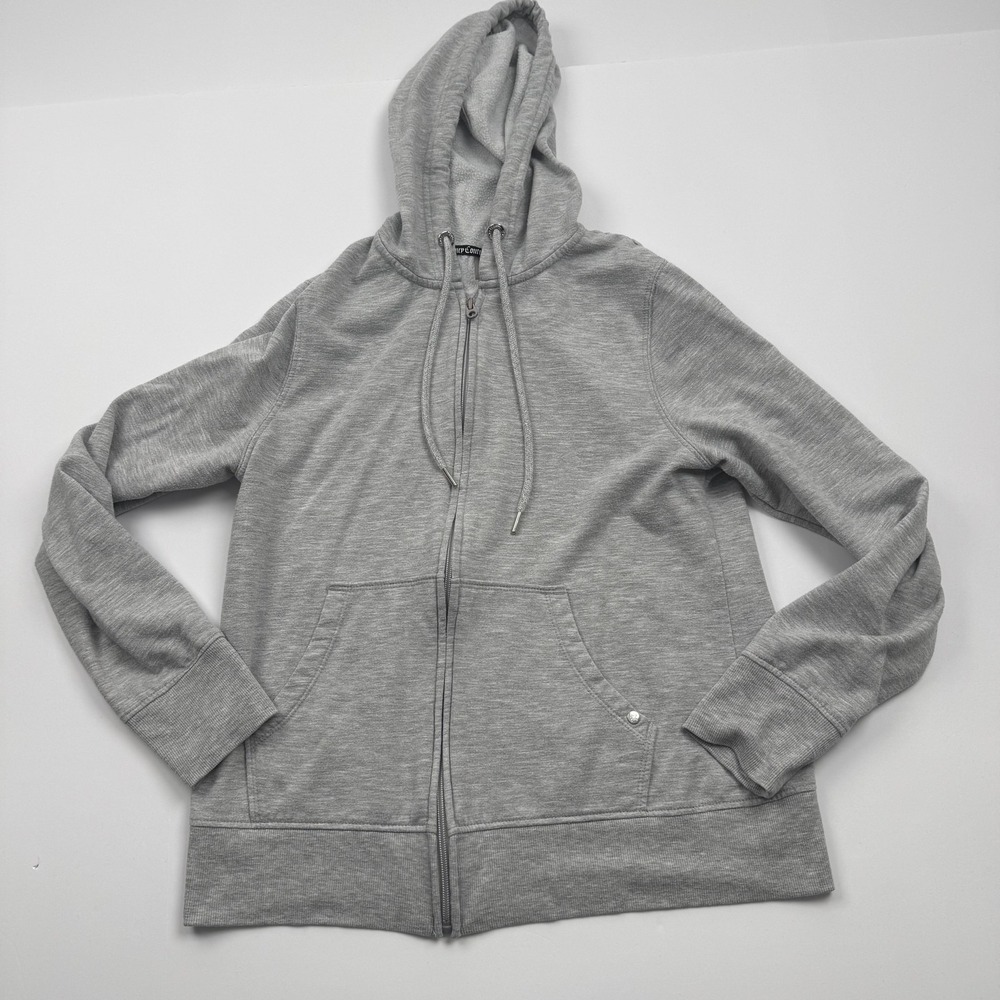 Juicy Couture Sport Hoodie Womens Large Full Zip Sweatshirt Athleisure Pockets